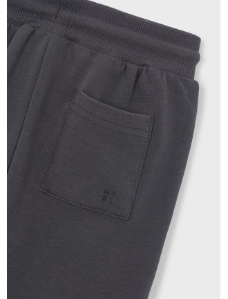 Pantalon felpa basico puños carbón