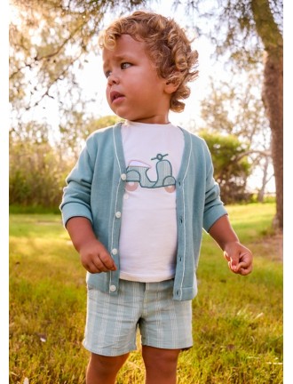 Conj. bermuda lino aplique