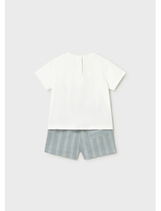 Conj. bermuda lino aplique