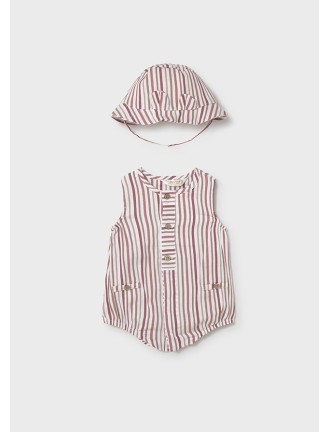 Pelele y gorro plana rayas