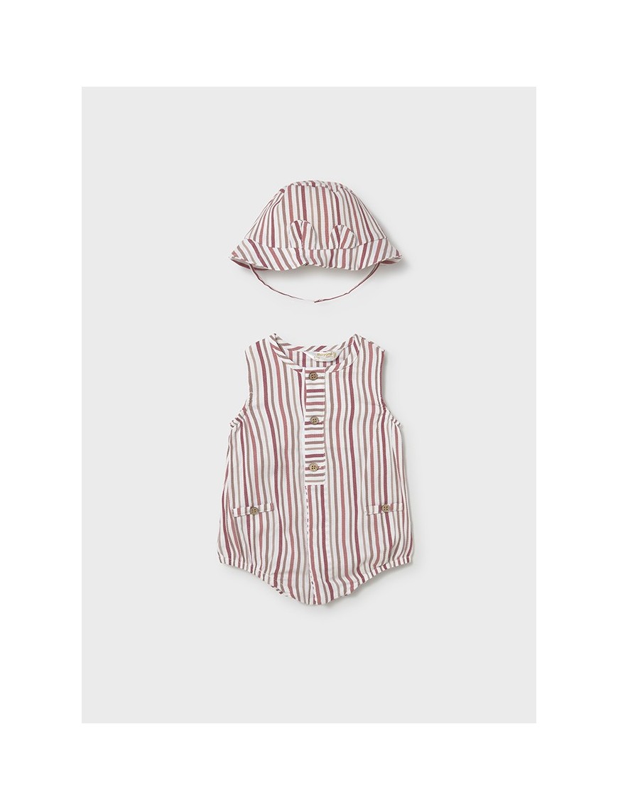 Pelele y gorro plana rayas