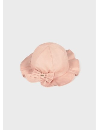 Gorro sarga rosa lazo