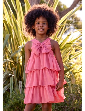 Vestido capas rosa