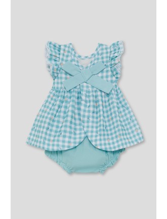 Vestido vichy verde con braguita