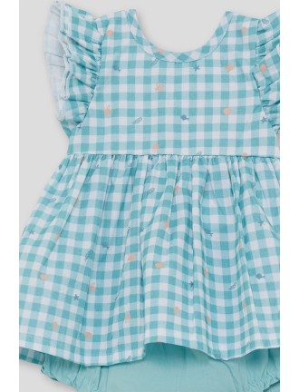 Vestido vichy verde con braguita