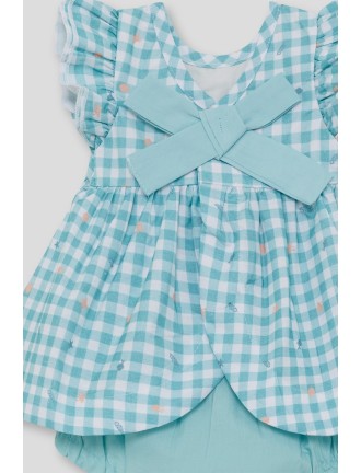 Vestido vichy verde con braguita