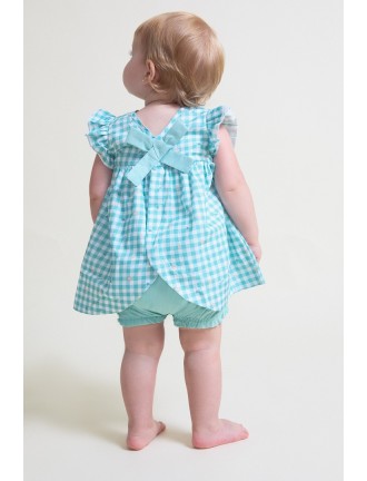 Vestido vichy verde con...