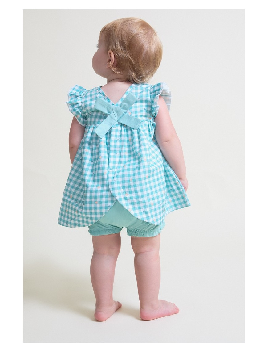 Vestido vichy verde con braguita