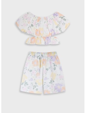 Conjunto top 2 piezas flores