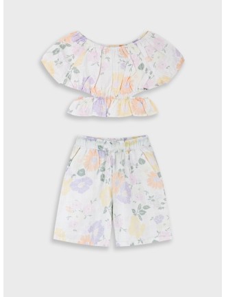 Conjunto top 2 piezas flores