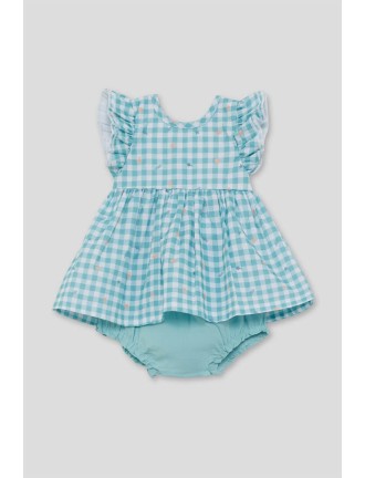 Vestido vichy verde con braguita