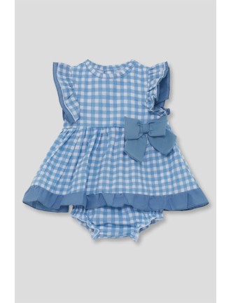 Vestido vichy azul con...