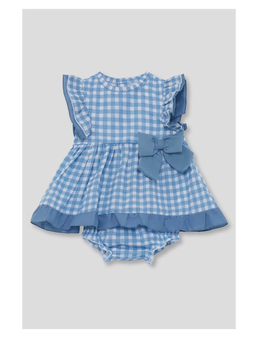 Vestido vichy azul con braguita