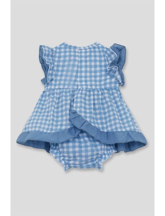 Vestido vichy azul con...