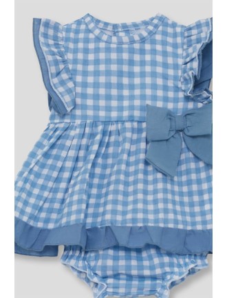 Vestido vichy azul con braguita