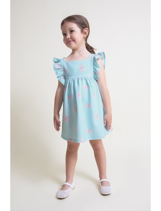 Vestido azul mariposas