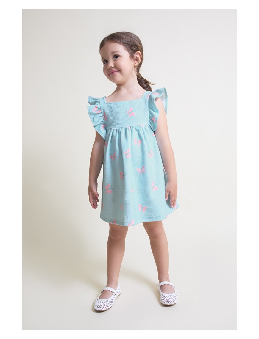 Vestido azul mariposas