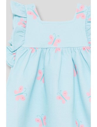 Vestido azul mariposas