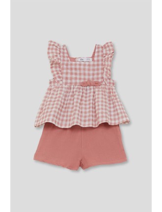 Conjunto 2 piezas blusa vichy