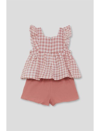 Conjunto 2 piezas blusa vichy