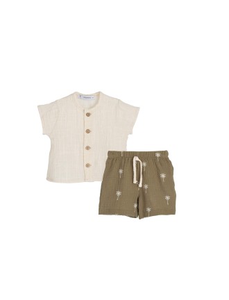 Conjunto camiseta y pantalón palmeras
