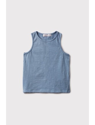 Camiseta tirantes azul medio
