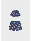 Conjunto bañador y gorro peces