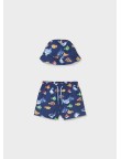 Conjunto bañador y gorro peces