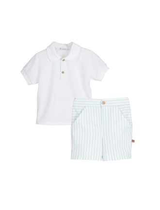 Conjunto polo y pantalón rayas