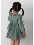 Vestido bebé de tul bordado con cuello volante