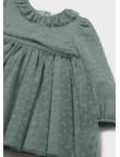 Vestido bebé de tul bordado con cuello volante