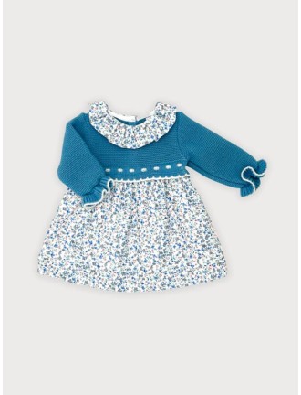 Vestido flores azul Sardon