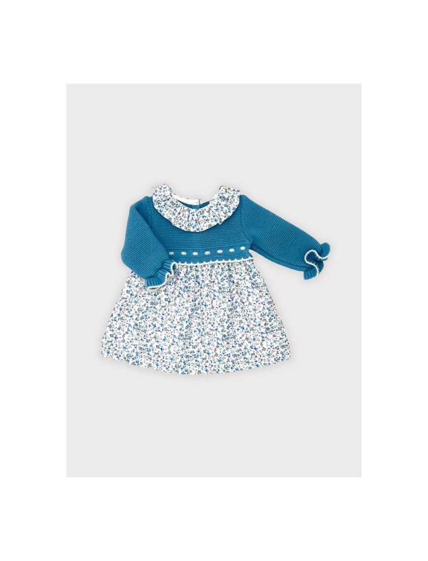 Vestido flores azul Sardon