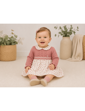 Vestido cuello flores Sardon