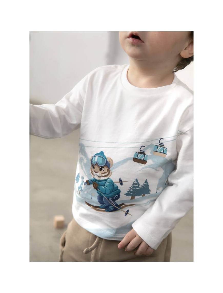 Camiseta tigre esquiando Mayoral