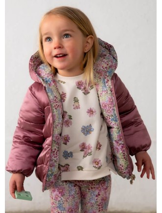 Abrigo reversible flores...