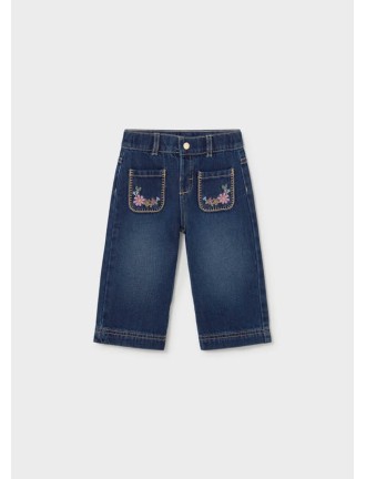 Pantalón vaquero bolsillos flores Mayoral