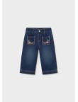 Pantalón vaquero bolsillos flores Mayoral