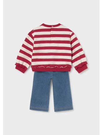 Conjunto sudadera rayas y...