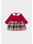Vestido tricot combinado cuadros Mayoral