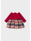 Vestido tricot combinado cuadros Mayoral