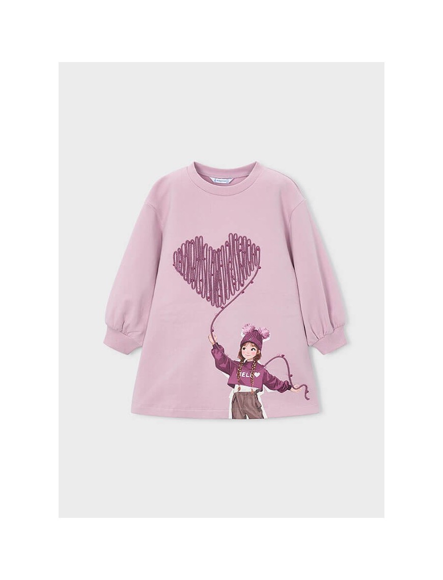 Vestido sudadera niña globo corazón Mayoral