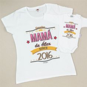 Pack 2 Prendas Personalizadas Mamá desde (año nacimiento niño)/Nombre niño
