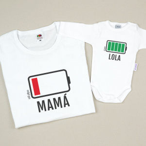 Pack 2 Prendas Mamá Batería Baja (Nombre hijo/a)
