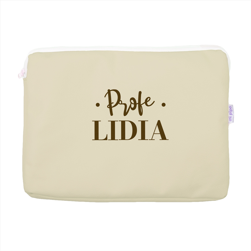 Portafolios Shopper polipiel Beige Profe/Seño + Nombre personalizado