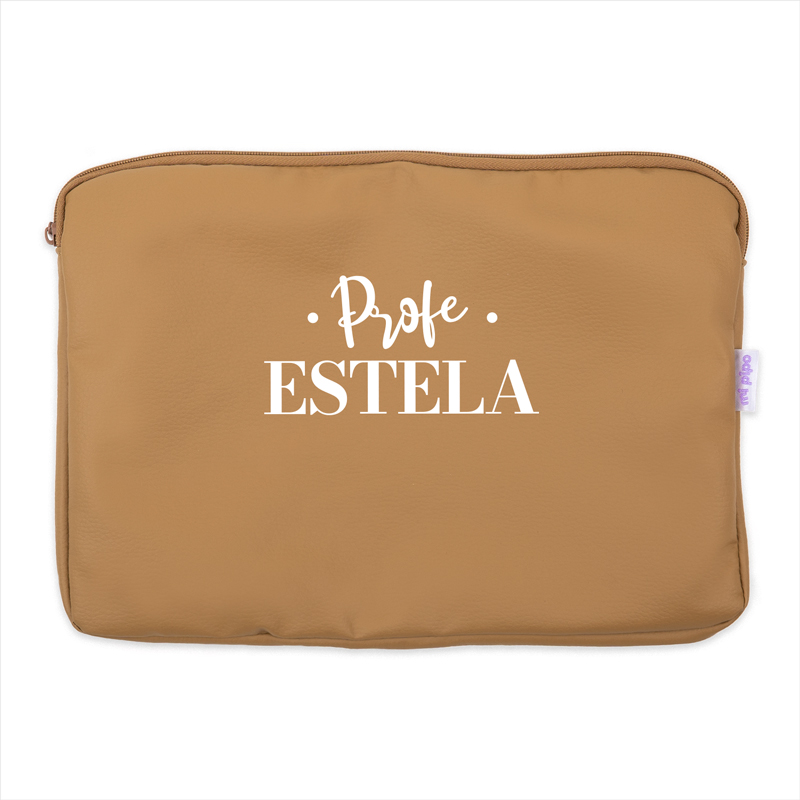 Portafolios Shopper polipiel Beige Profe/Seño + Nombre personalizado - Imagen 3