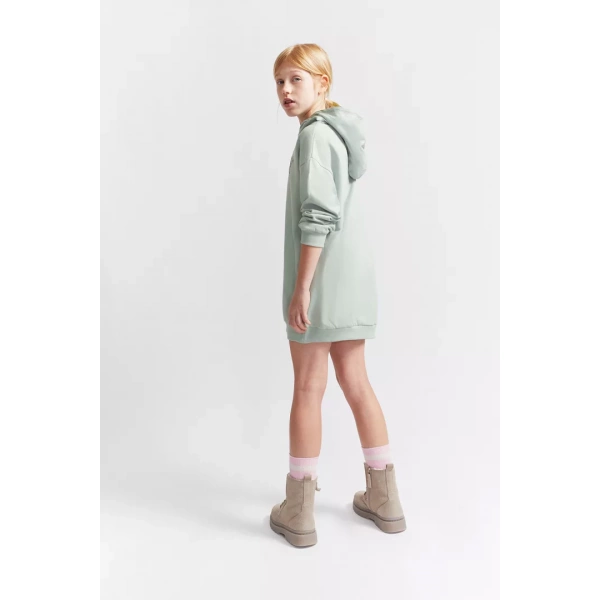 Vestido sudadera niña verde Street Monkey - Imagen 5