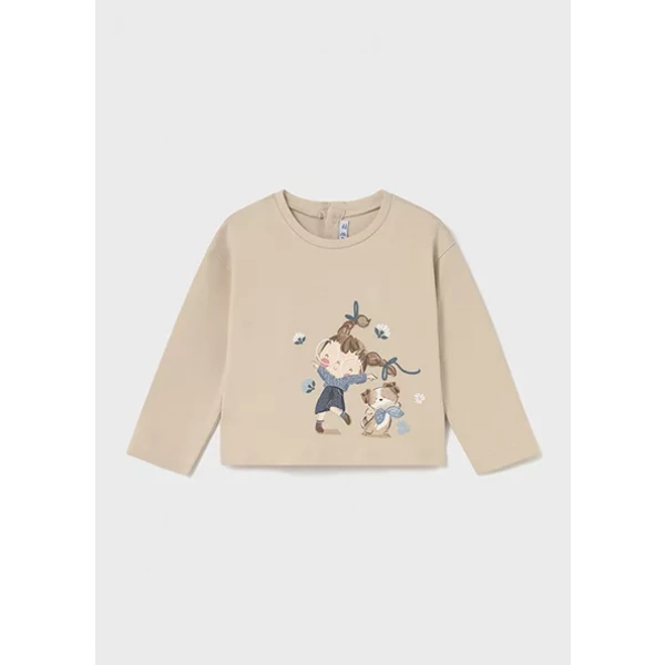 Camiseta bebé niña estampada niña y perrito Mayoral