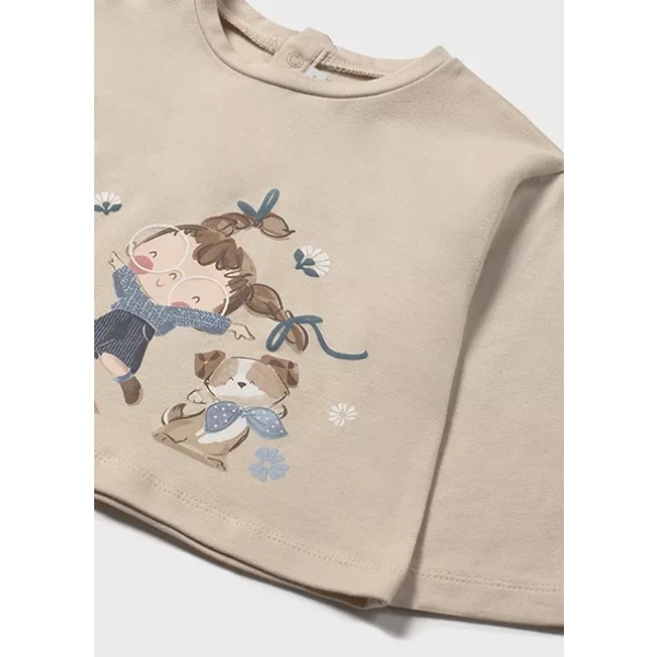 Camiseta bebé niña estampada niña y perrito Mayoral - Imagen 3