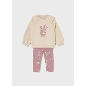 Conjunto legging estampado y sudadera bebé niña Osito Rosa Mayoral